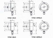 電接點真空壓力表外形尺寸示意圖2