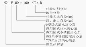 KQW臥式離心泵型號說明圖