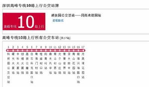 深圳公交高峰專線10路