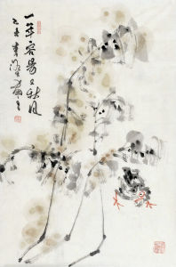 李傑花鳥作品（四尺三開）