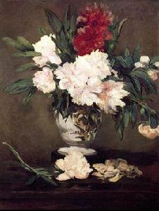 Vase of Peonies on a Small Pedestal