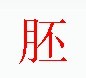 宋體“胚”字