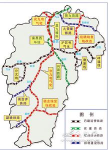 與共青城火車站相連之電氣化鐵路網