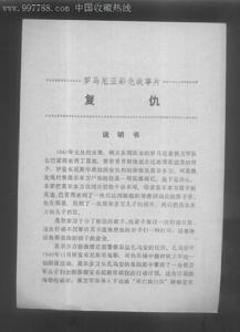 《復仇》電影說明書