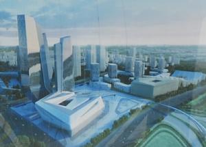 青奧中心建築方案，300m和240米雙塔建築