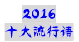 2016十大流行語