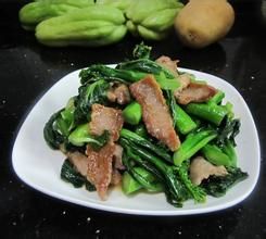 肉片菜心