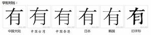 有[漢語漢字]