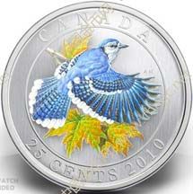 加拿大發行冠藍鴉彩色紀念幣