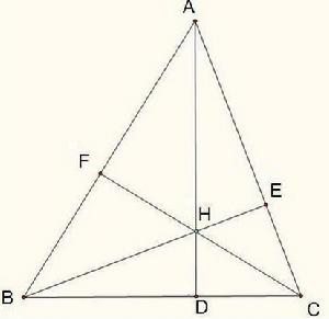垂心[三角形的三條高線的交點]