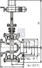 Y945H/Y型電動雙閥座蒸汽減壓閥外形尺寸圖