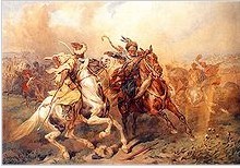 克里米亞韃靼騎兵和波蘭立陶宛聯邦騎兵在戰鬥。這種情景在18世紀之前經常出現。