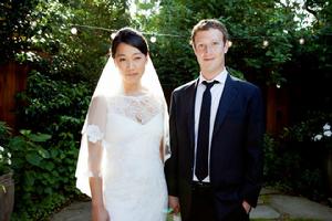 普莉希拉與馬克於2012年的結婚照