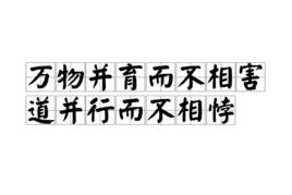 萬物並育而不相害，道並行而不相悖