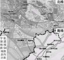 南京捷運S4號線線路走向示意圖