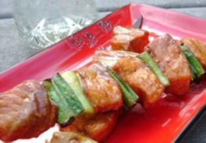 蔥香三文魚烤串
