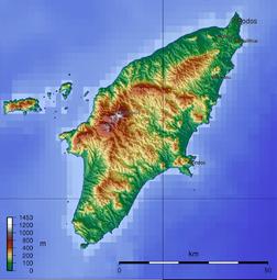 羅得島的地形圖