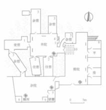 靠山天井院式窯洞建築平面圖