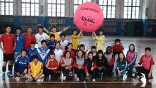 延邊大學的多國留學生訪問並體驗kin-ball