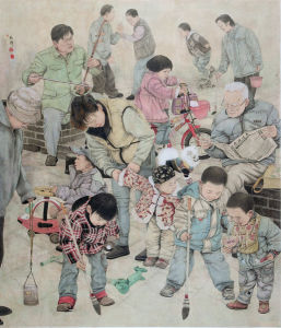 《 我們小區》，作者：雷曉輝，  尺寸：190cmx220cm