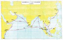 鄭和第四、五、六次下西洋路線圖