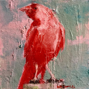 《紅鳥》布面油畫40x40cm陳明華2016年