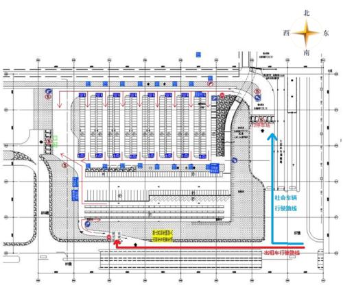 過渡車場行車路線示意圖