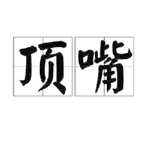 頂嘴[詞語，指爭辯；用言語衝撞他人]