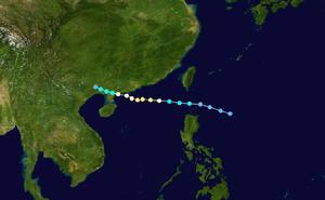 2001年第7號颱風“玉兔”路徑圖