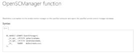 OpenSCManager