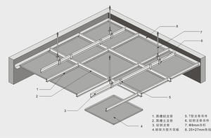 明架鋁天花安裝示意圖