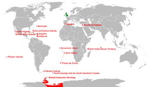 英國海外領土分布圖