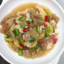 竹蓀蝦仁扒豆腐