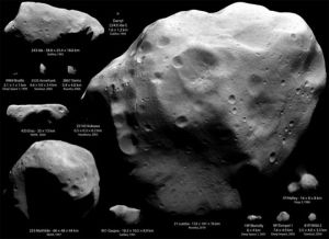 已知的部分近地小行星的編號及體積大小