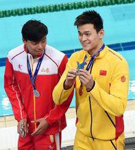 2017年第13屆全運會男子400米自由式亞軍季新傑與冠軍孫楊