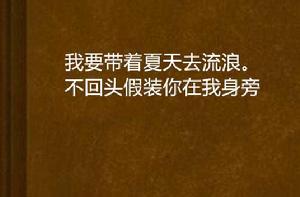 我要帶著夏天去流浪。不回頭假裝你在我身旁