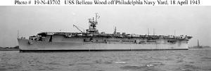 1943年4月18日，貝勞伍德號離開費城海軍造船廠