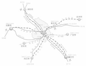 中國西部現代物流港區位交通圖