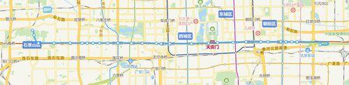 北京公交1路線路走向圖