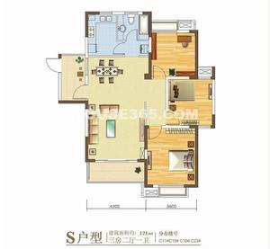 中央城S戶型 121㎡ 3室2廳1廚1衛