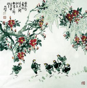 來仲棣作品《好花隨意》