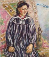 《新疆少女》（1980）55 x 46cm