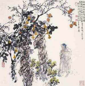 王明明《金秋賞菊》