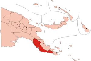 中央省位於巴布亞紐幾內亞的位置