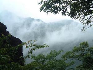 煙雨中的清涼峰