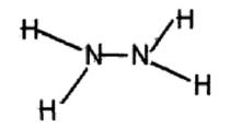 聯氨分子結構示意圖