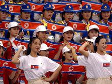 2002年韓國釜山亞運會朝鮮拉拉隊統一喊口號