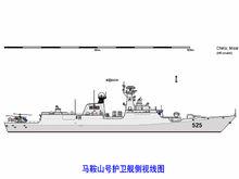 馬鞍山號護衛艦側視線圖