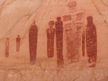 美國原住民象形圖畫，大畫廊，馬蹄峽谷，峽谷地國家公園