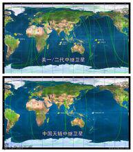 中美中繼衛星覆蓋對比圖